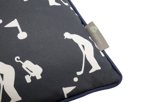 golf design scatter cushion in navy blue . Luxury-home-furnishing, good-house-keeping-cushions, Modern- red-cushions, farmhouse-style-cushions.