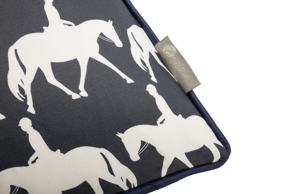 Horse scatter cushion in navy . Luxury-home-furnishing, good-house-keeping-cushions, Modern- red-cushions, farmhouse-style-cushions.