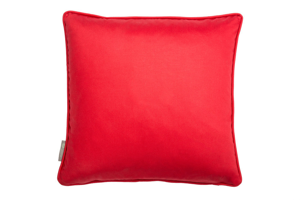 Fishing design scatter cushion in red . Luxury-home-furnishing, good-house-keeping-cushions, Modern- red-cushions, farmhouse-style-cushions.